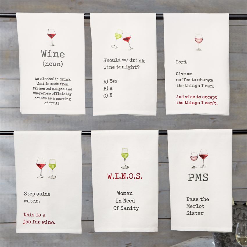 Wine Themed Dish Towels
