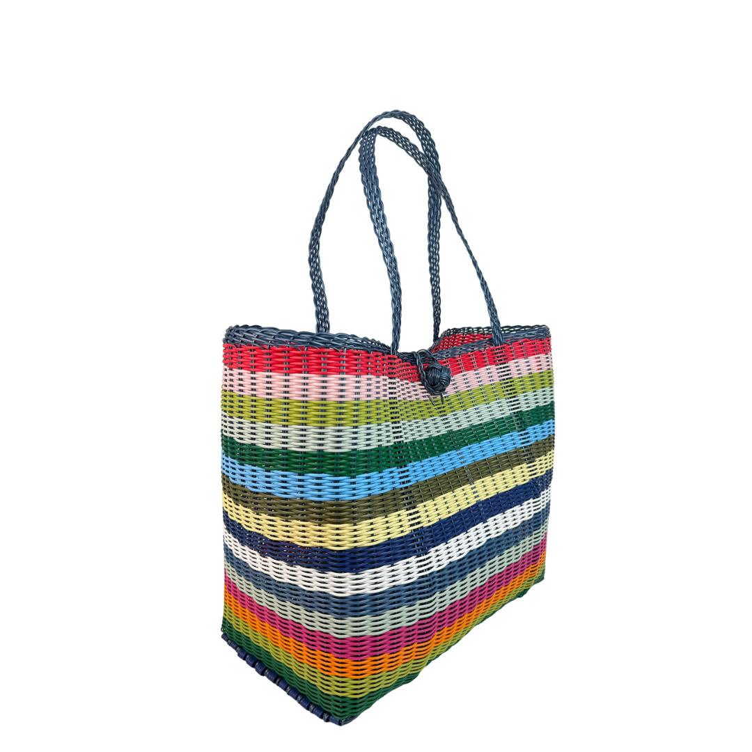 The Lilley Line - Medium | Multi-Stripe Bright & Colorful Tote