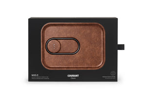 Leather Wireless Dual Charge Tray (Magnetic): Saddle