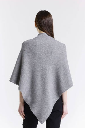 TINA Stephens Italy/Tees By Tina - Ellen Merino/Cashmere Reversible Wrap with Loop (W303): 632 Red/Gray / One Size