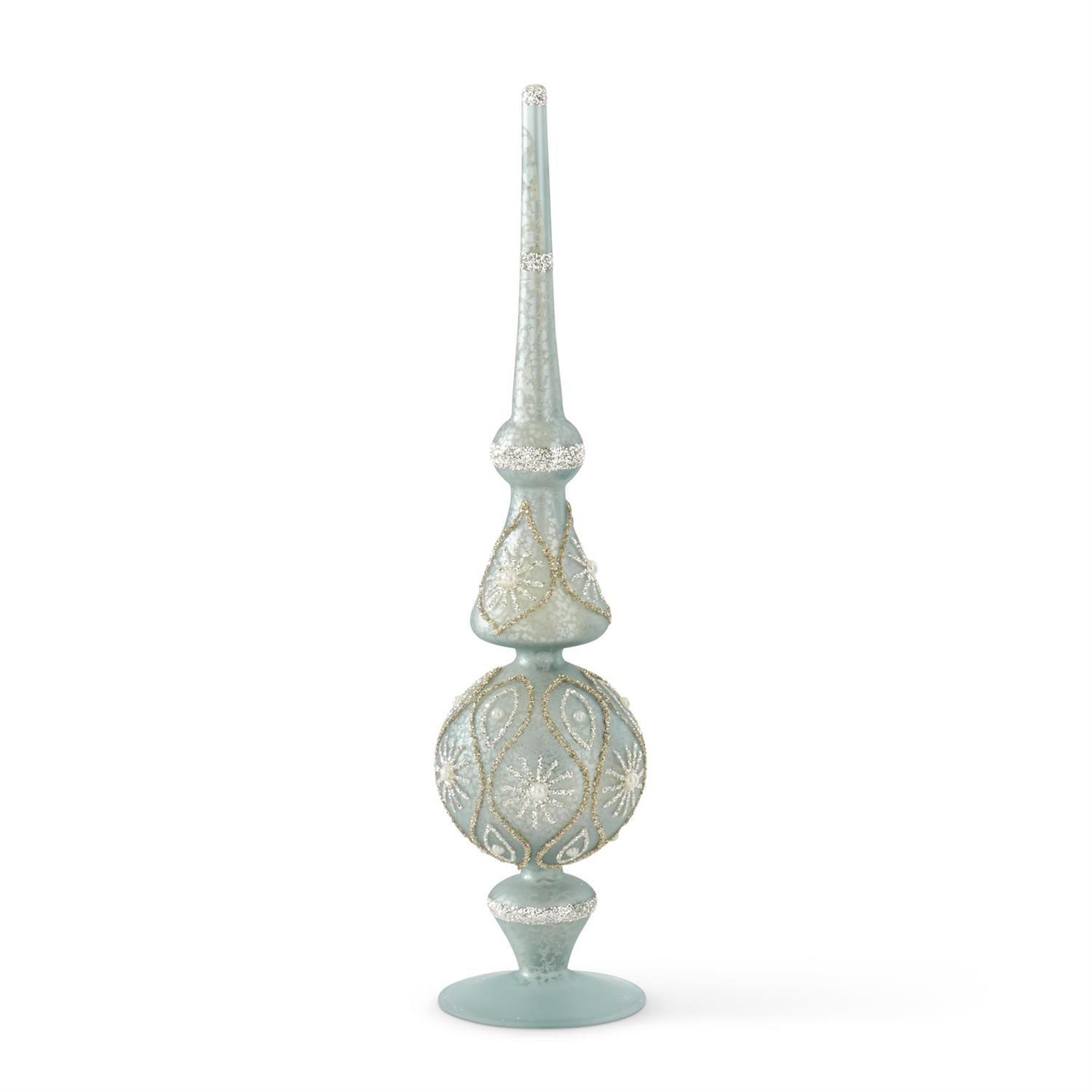 Mercury Glass Finials in Light Blue