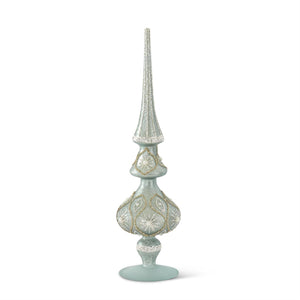Mercury Glass Finials in Light Blue