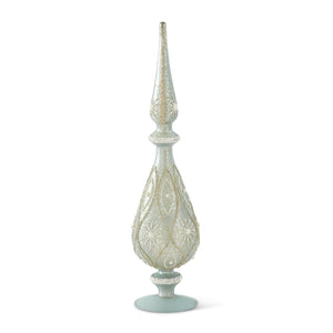 Mercury Glass Finials in Light Blue