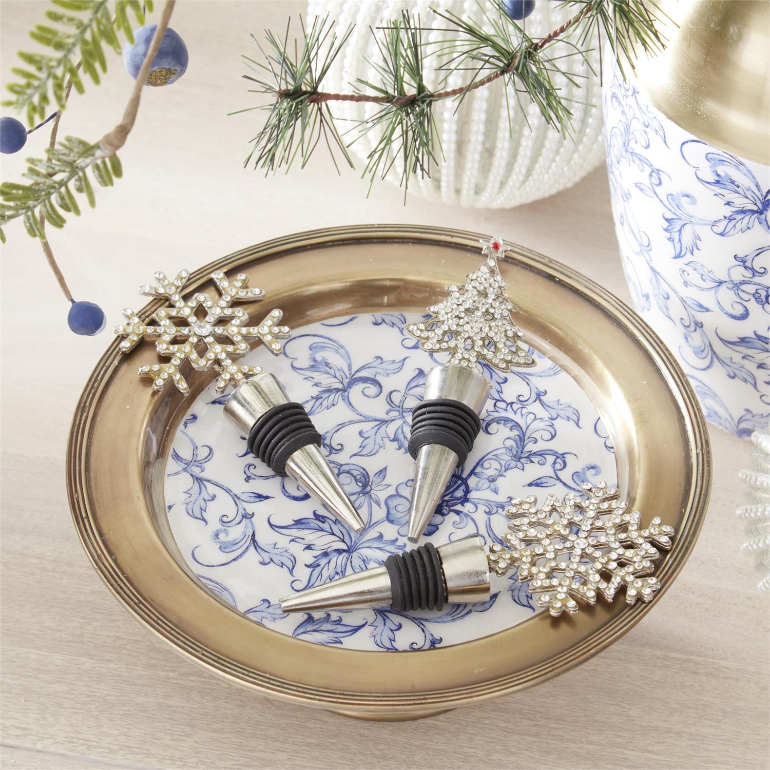 Jewel Beaded Holiday Bottle Stoppers