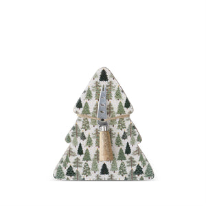 Christmas Trees Server with Cheese Knife/Spreader