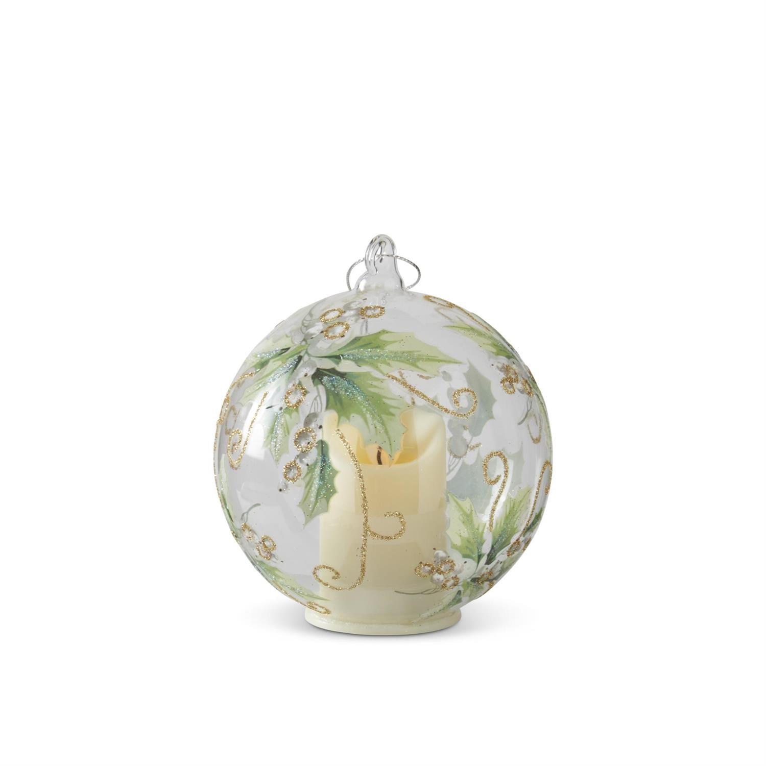 Holly & Berries Ornament LED w/timer