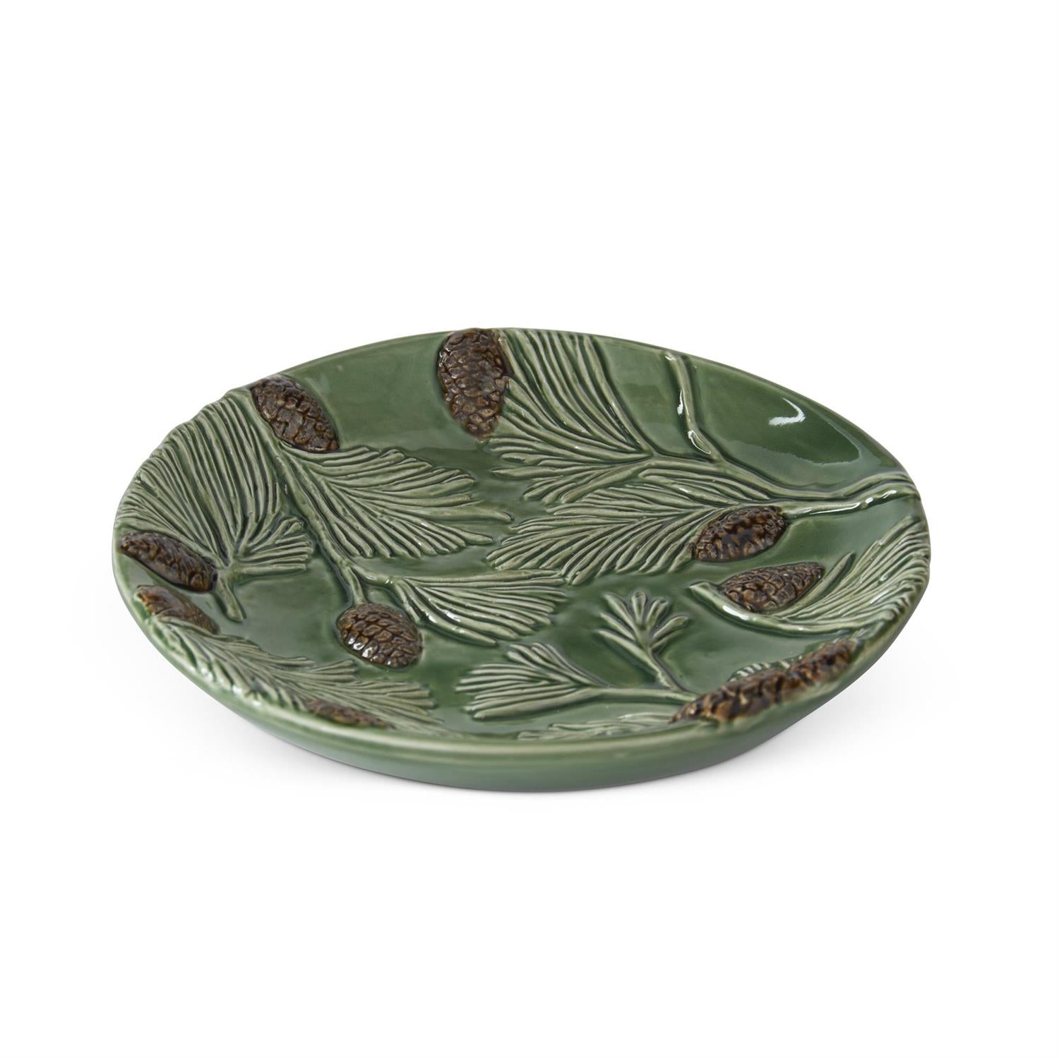 Green Ceramic Pinecone Plate