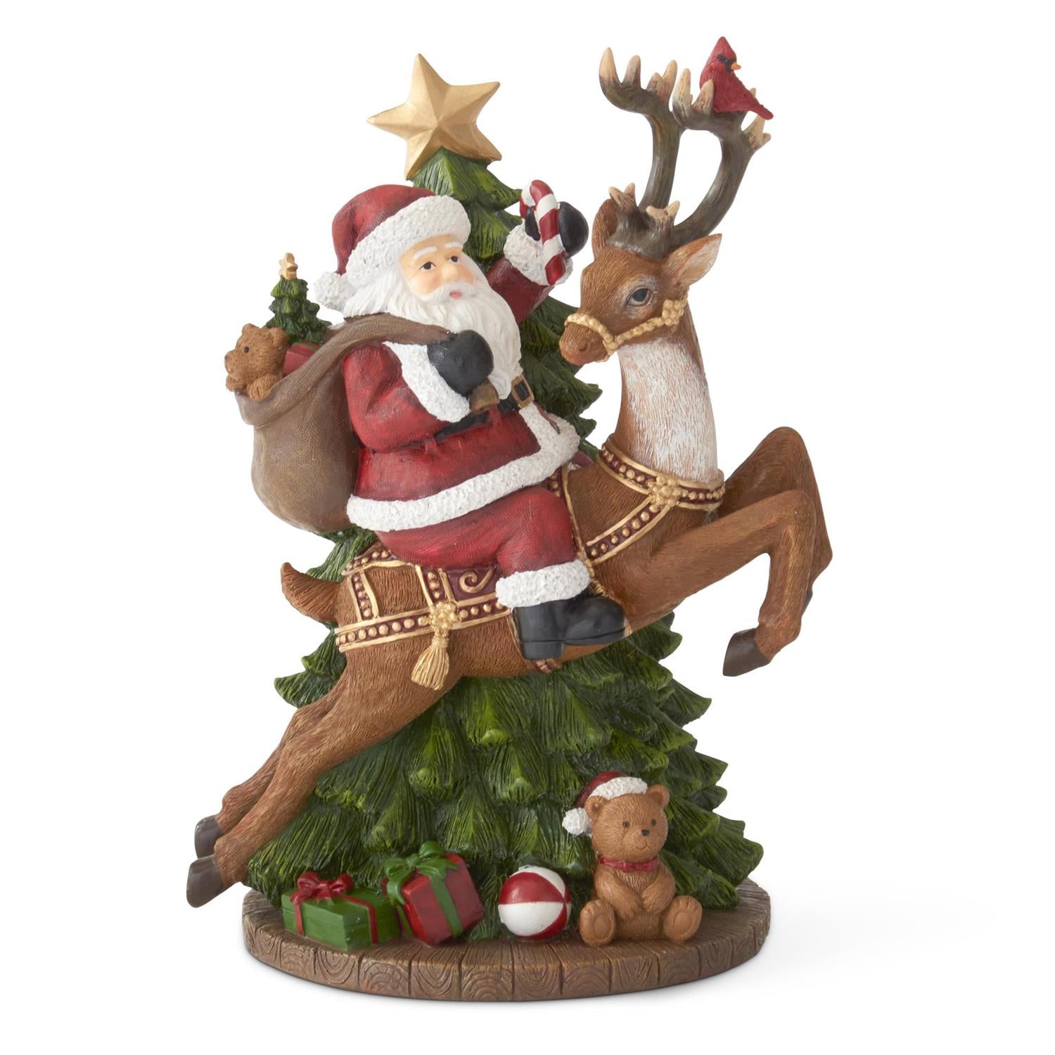 Santa with Reindeer & Tree