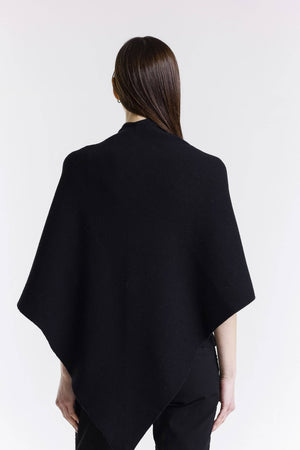 TINA Stephens Italy/Tees By Tina - Ellen Merino/Cashmere Reversible Wrap with Loop (W303): 419 Navy/Cornflower / One Size