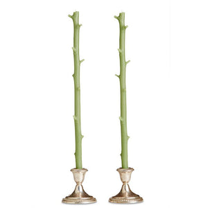 Stick Candles - Stick Candles Hickory / Pair: Forest Green