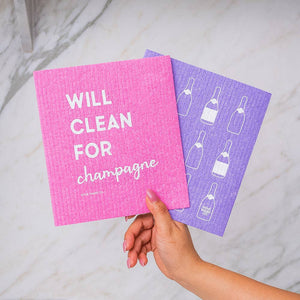 Wine Wash Co. - Biodegradable Dish Cloths – Pink/Purple Set