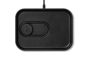 Leather Wireless Dual Charge Tray (Magnetic): Saddle