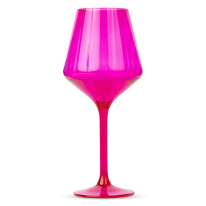 Acrylic Stemmed Wine Glasses, Set of 6 by Pop Design/Fuchsia