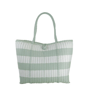 The Lilley Line - Medium | Awning Stripe Sea Glass/White