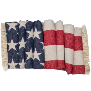 American Flag Merino Wool Throw