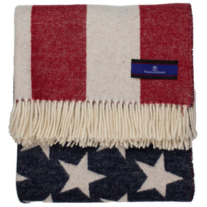 American Flag Merino Wool Throw