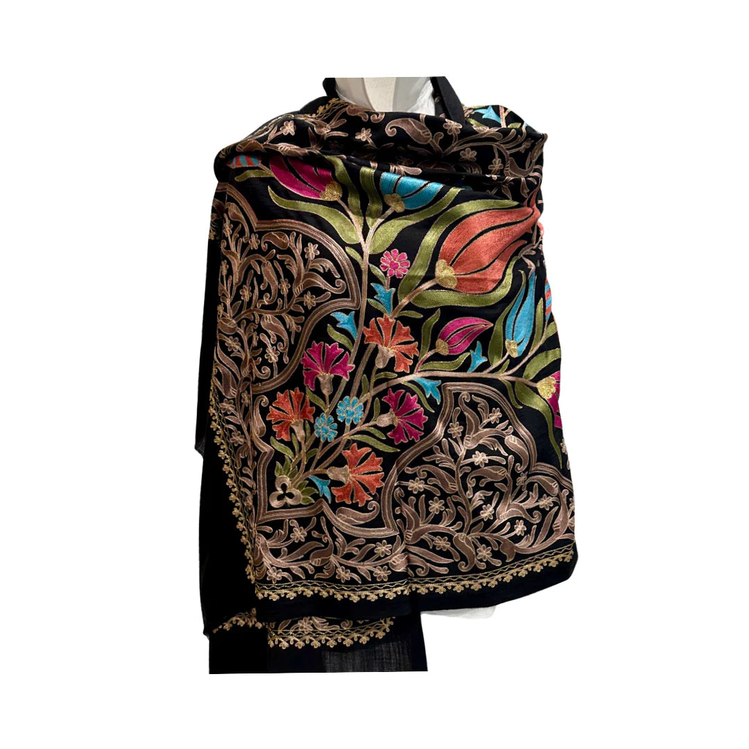 Embroidered Silk Wrap