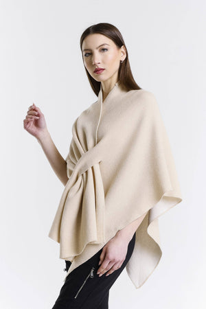 TINA Stephens Italy/Tees By Tina - Ellen Merino/Cashmere Reversible Wrap with Loop (W303): 632 Red/Gray / One Size