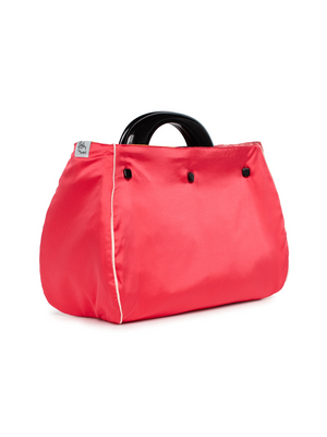 Lesley Evers BAG COVER Tree Poppies Pink & Red Satin