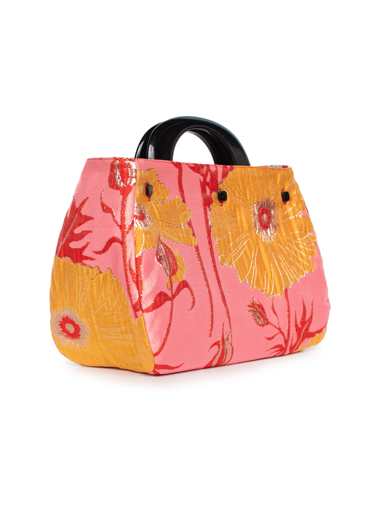 Lesley Evers BAG COVER Tree Poppies Pink & Red Satin