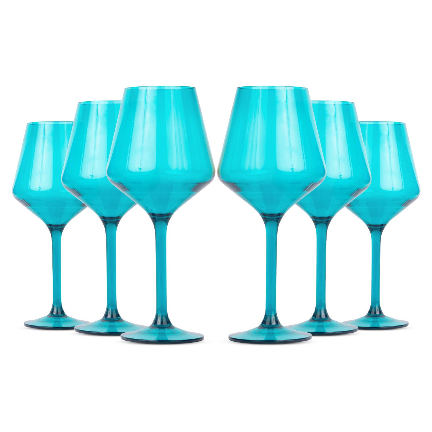 Acrylic Stemmed Wine Glasses, Set of 6 by Pop Design/Teal