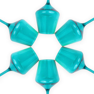 Acrylic Stemmed Wine Glasses, Set of 6 by Pop Design/Teal