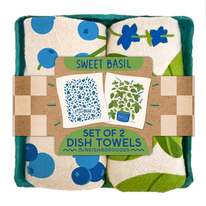 The Neighborgoods - SWEET BASIL  (Blueberry, Basil) - Tea Towel Set of 2