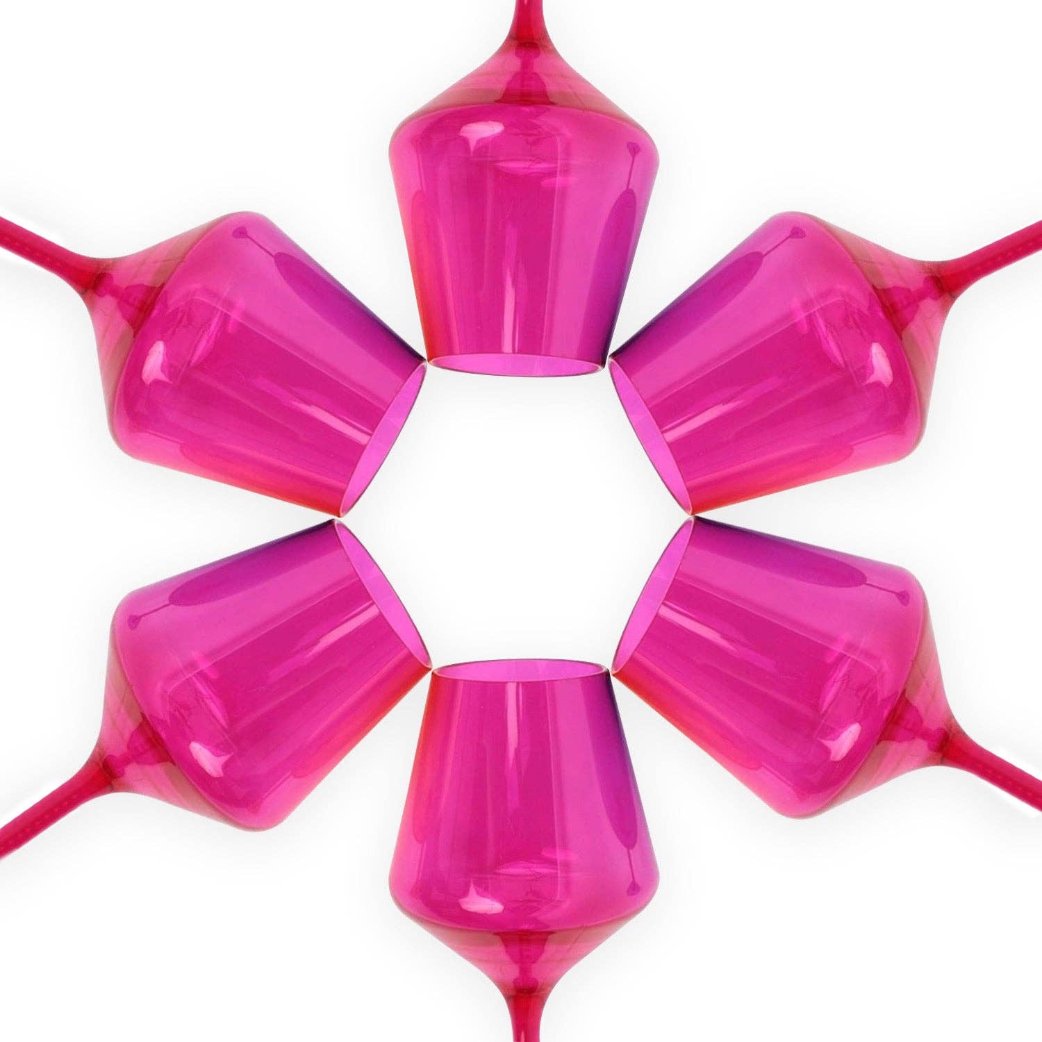 Acrylic Stemmed Wine Glasses, Set of 6 by Pop Design/Fuchsia