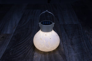 Allsop Home & Garden - Tea Lantern - 5" Glass Outdoor Solar Lantern - White