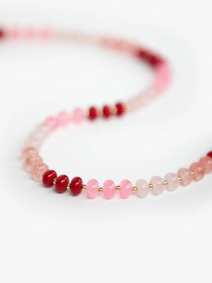 Lesley Evers Opaline Stone Necklace/Azalea
