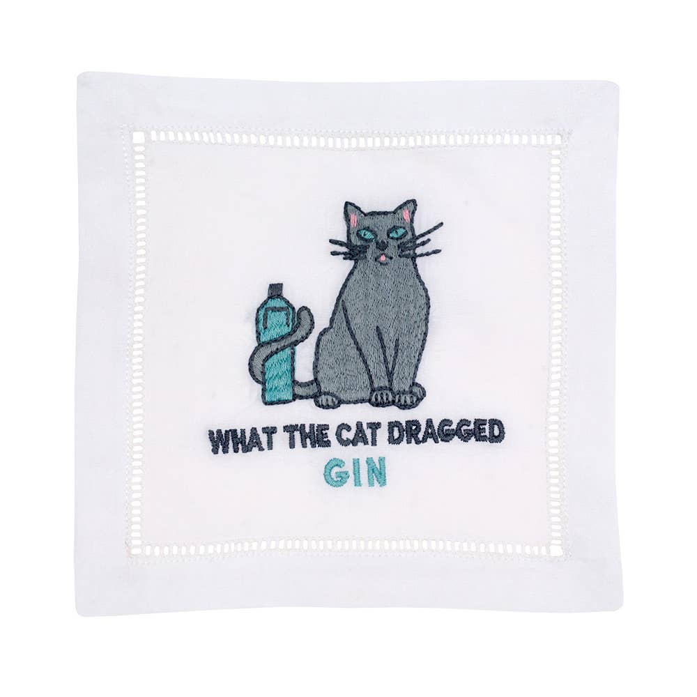 August Morgan What the Cat Dragged Gin Cocktail Coaster Set