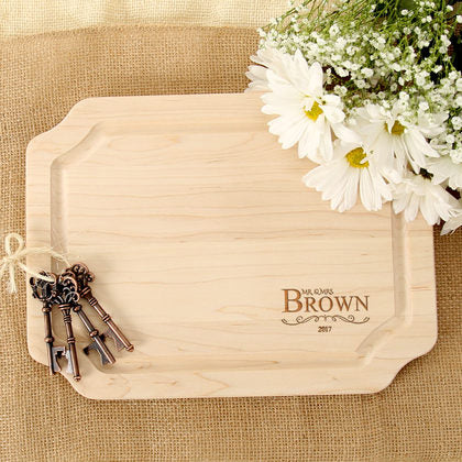 Corner Motif Personalized Wood Board