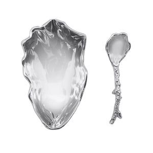 Mariposa Oyster Dish with Coral Spoon