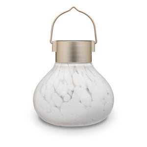 Allsop Home & Garden - Tea Lantern - 5" Glass Outdoor Solar Lantern - White