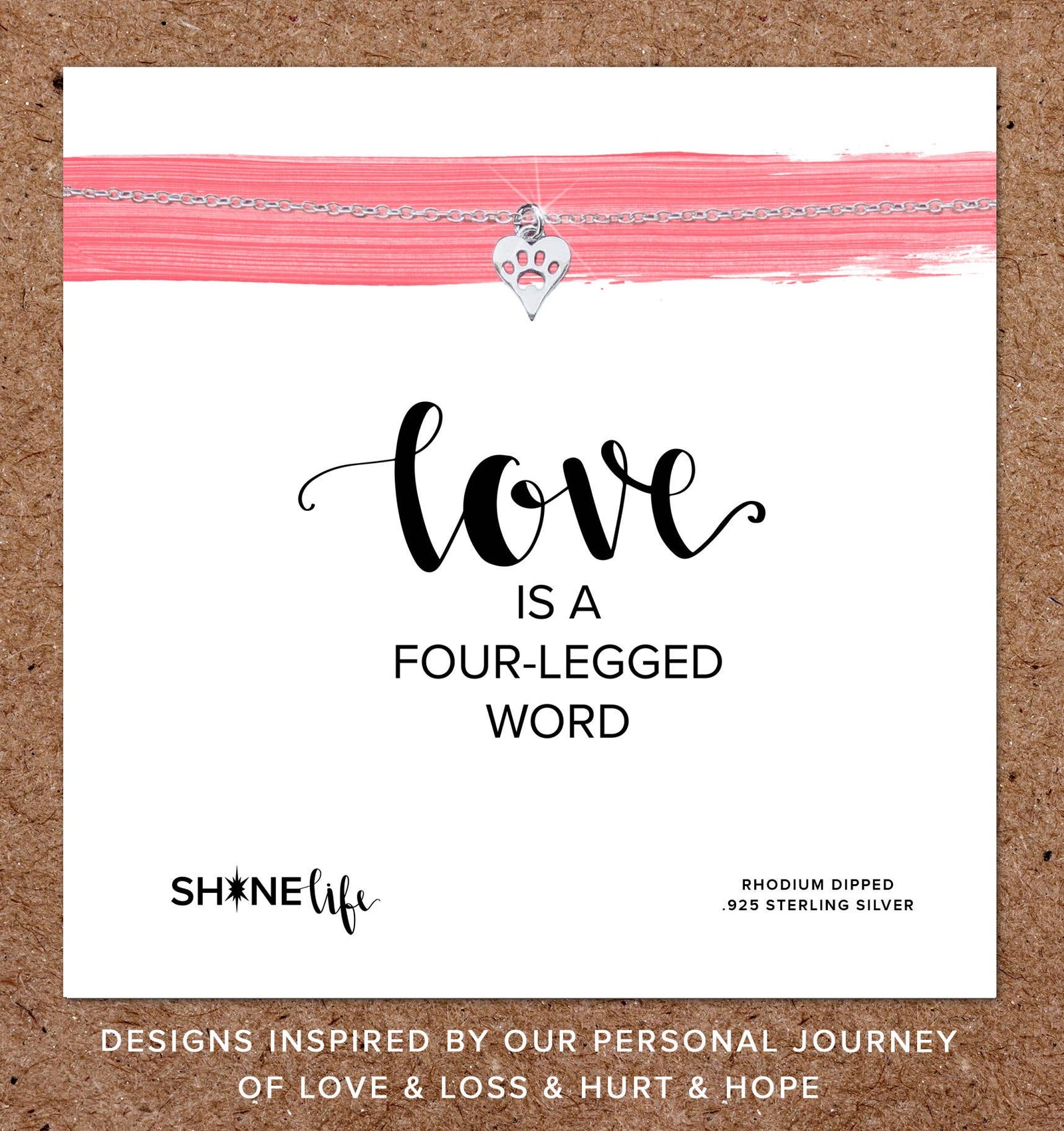 SHINElife - Pet Love Paw Print Necklace: Fur-Baby Rescue Dog Cat