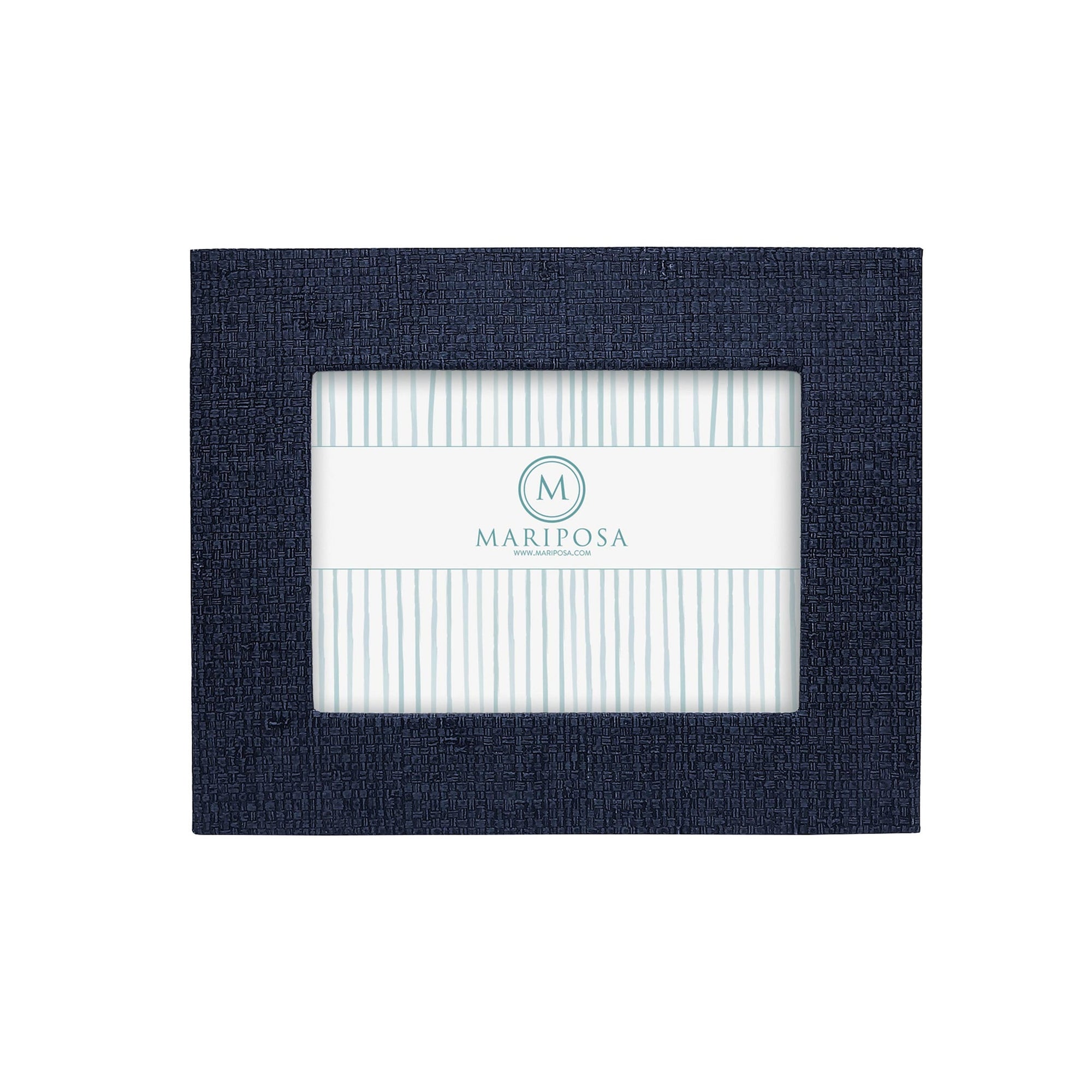 Mariposa Indigo Blue Faux Grasscloth 5x7 Frame