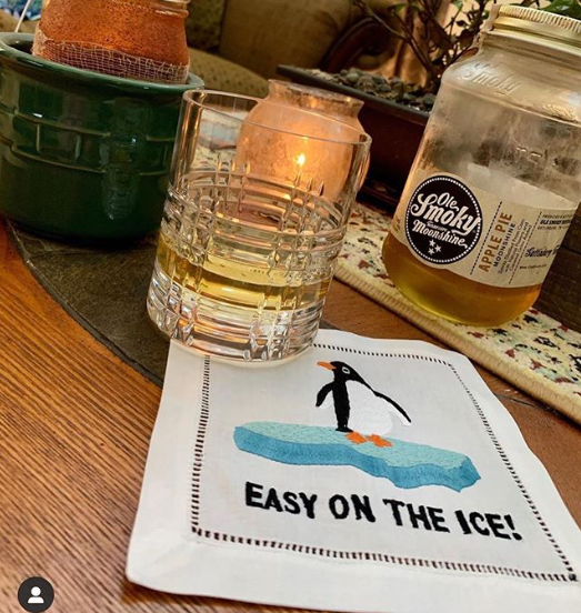 Easy On The Ice Cocktail Napkins, Set of 4