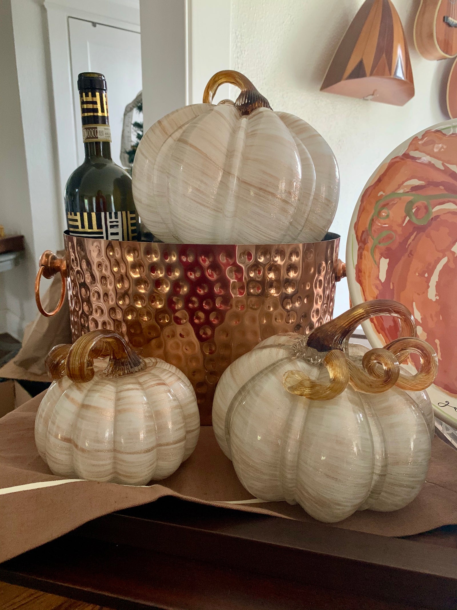 Glass Pumpkin in White