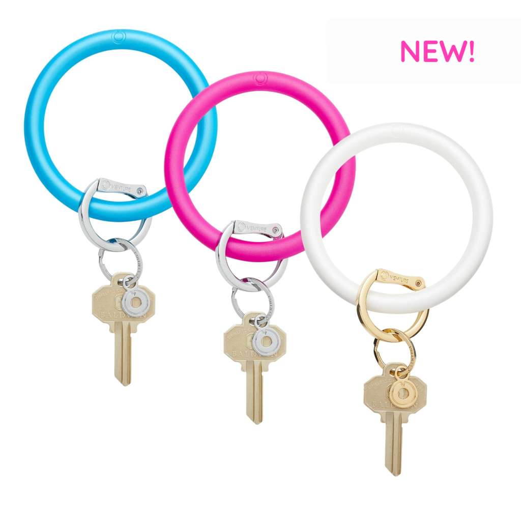 Confetti Silicone Big O Key Ring - Wearable Bracelet Keychain, Hands-Free, One Size