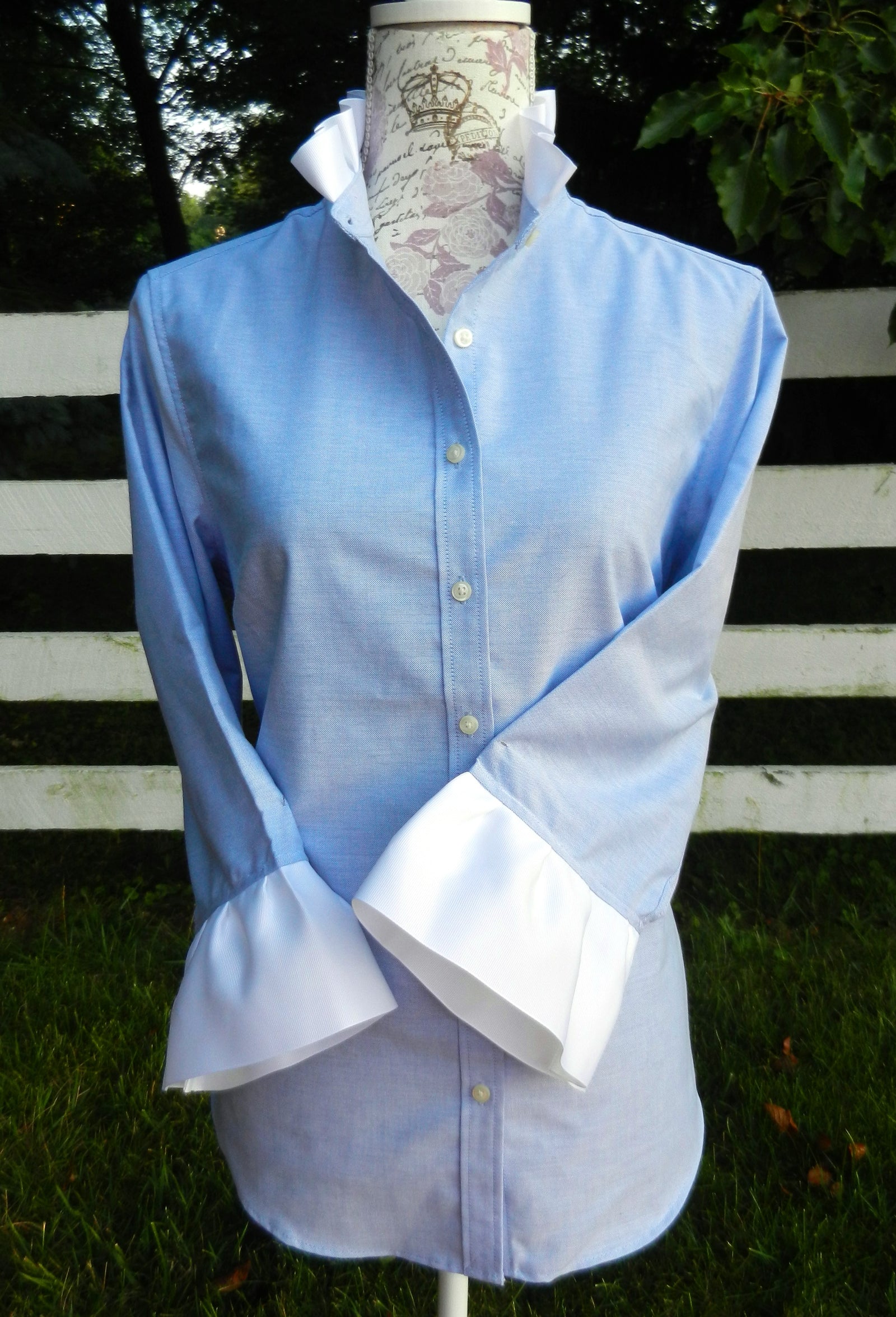 Ribbon Trimmed Oxford Shirt