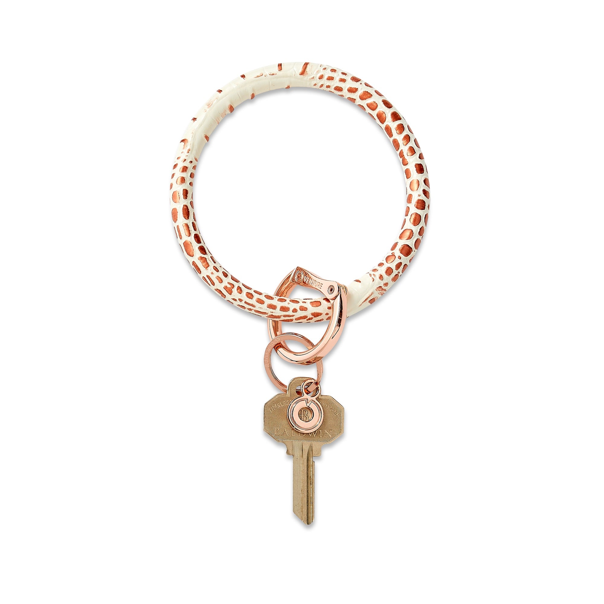 O Venture Metallic Collection Leather Big O Key Ring Gifted