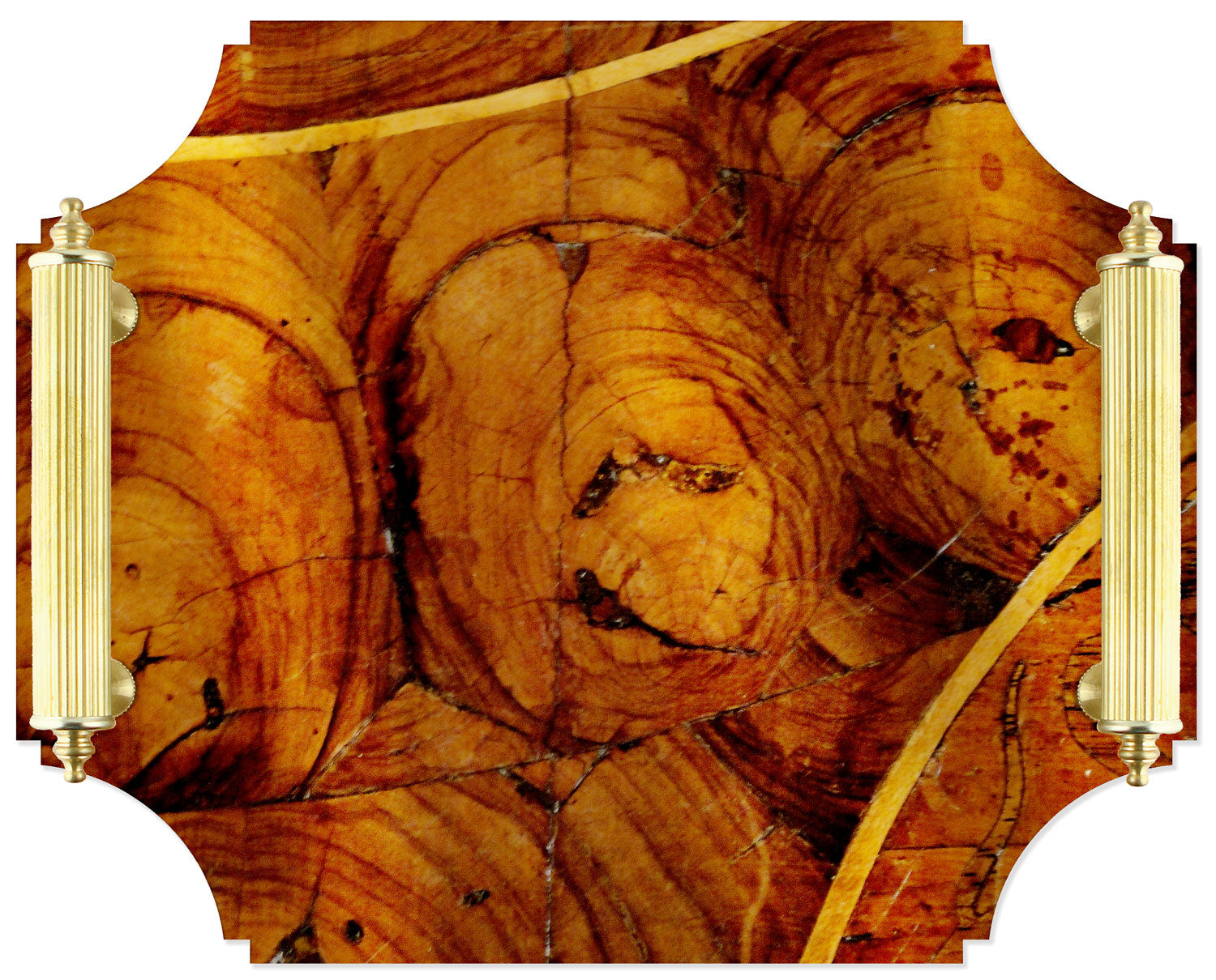 Georgian Style Acrylic Tray with Brass Handles