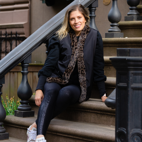 Pretty Rugged Grey Leopard Faux Fur Vest