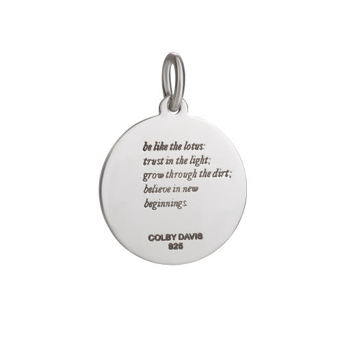 Colby Davis Pendant Medium Lotus Oxidized Silver