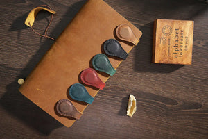 American Leather Goods - Leather Magnetic Bookmark, Handmade Leather Book mark: Green