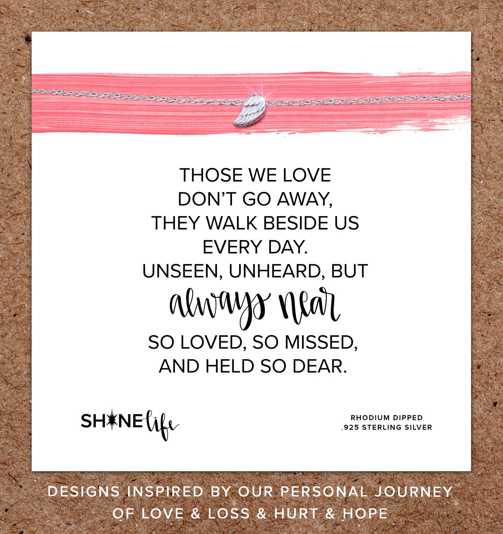 SHINElife - Always Near Angel Wing Memorial Necklace Sterling Gift Faith