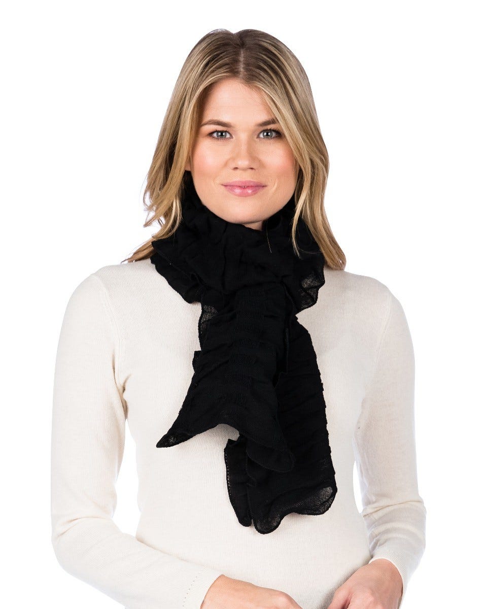 Merino Wool Ruched Scarf