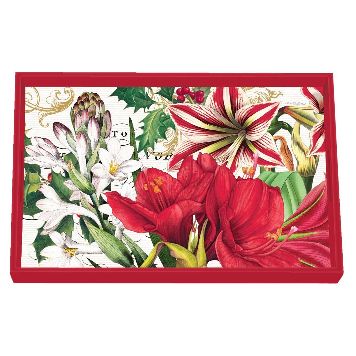 Merry Christmas Vanity Decoupage Wooden Tray