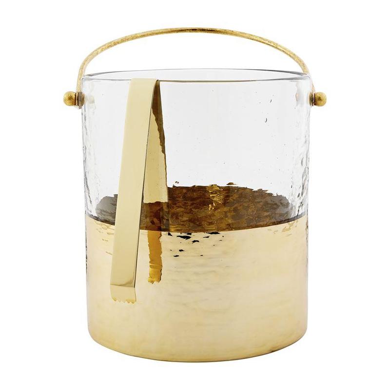 Gold/Glass Ice Bucket