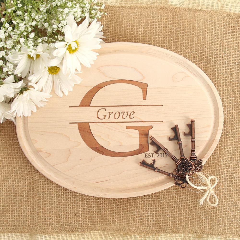 Family Name & Est. Personalized Oval Wood Board